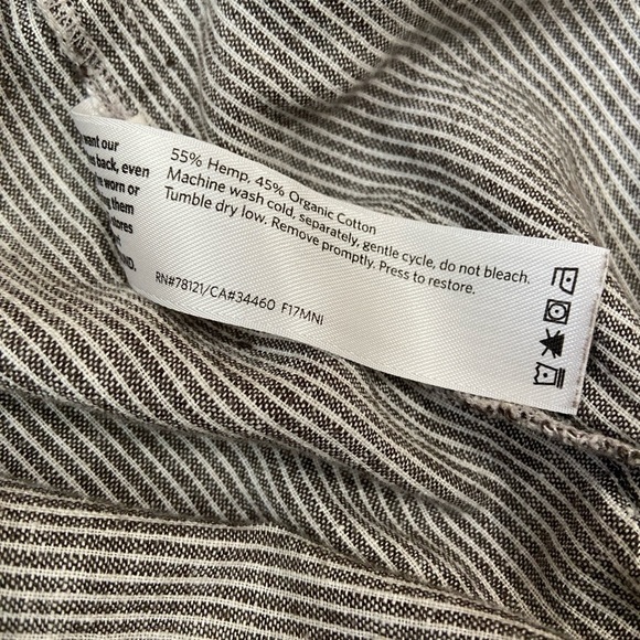Eileen Fisher Organic Cotton Hemp Striped Easy Pants - Picture 6 of 6